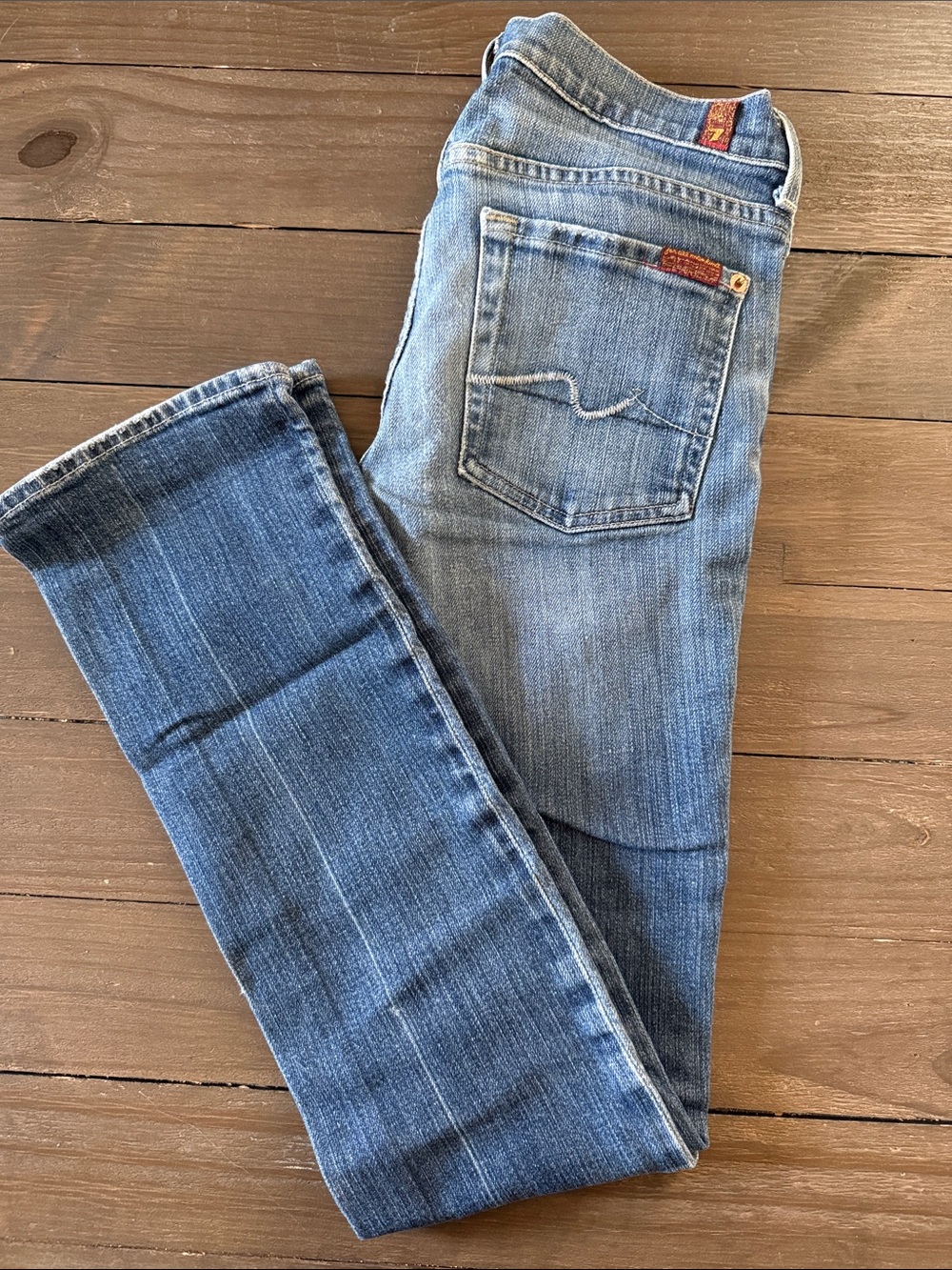 7 For All Mankind Dark Blue Denim Jeans - 27